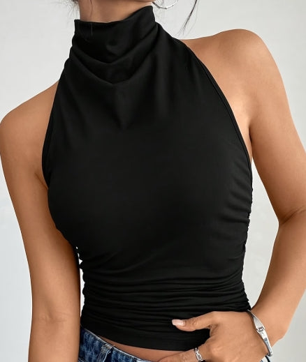 BACK BLACK Open Midriff Crop Hoodie — Rival Gear