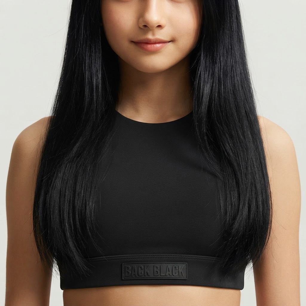 BACK BLACK Open Midriff Crop Hoodie — Rival Gear