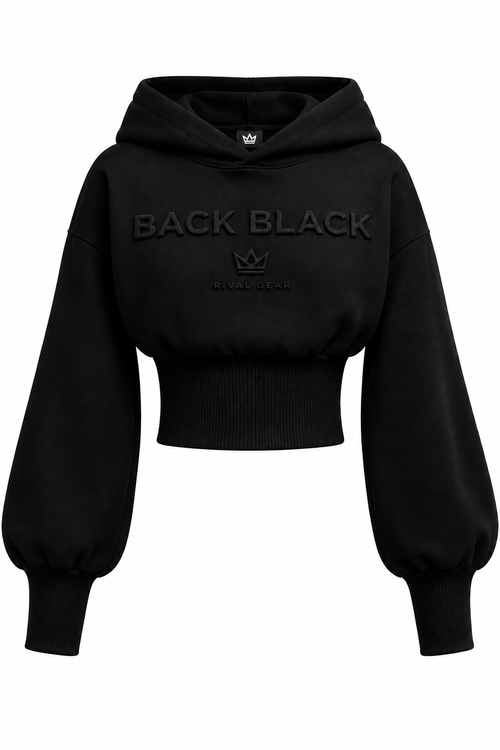 BACK BLACK Cropped Hoodie Matte
